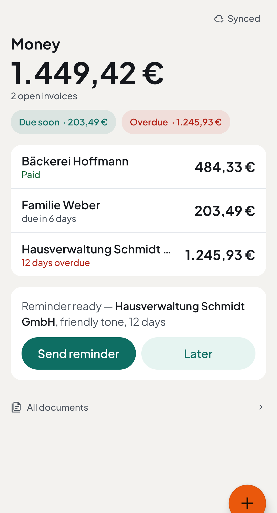 Money radar in the vuco app